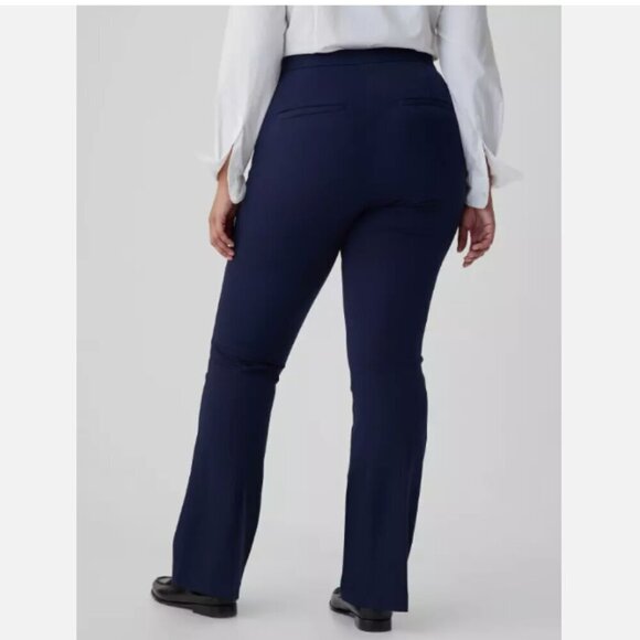GAP High Rise Stretch Flare Navy Blue Pants Pintuck Pleat 6 PETITE #455131 $80 - Picture 4 of 15